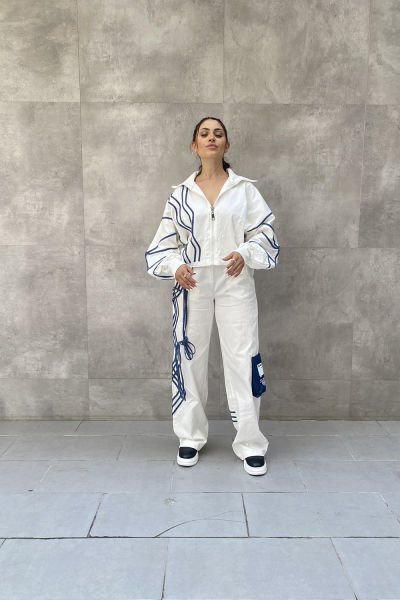 İpli Tasarım Oversize Pantolon
