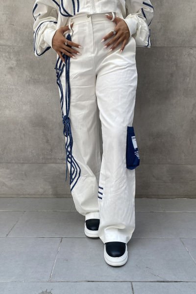İpli Tasarım Oversize Pantolon