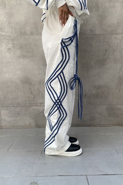 İpli Tasarım Oversize Pantolon
