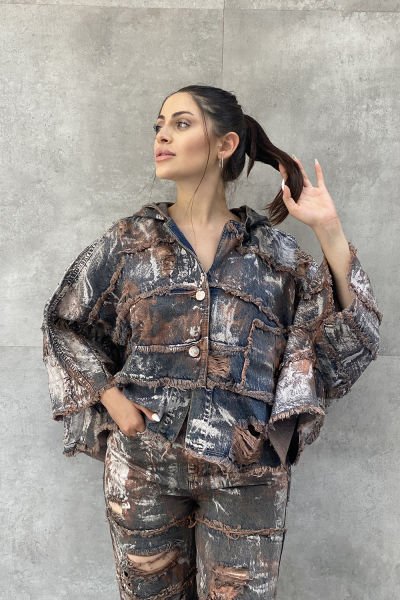 ''Original Design'' Konsept Oversize Tasarım Kot Ceket