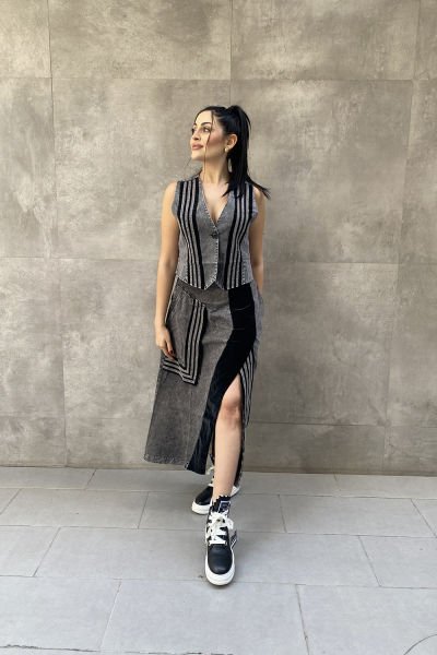 ''H4 Jeanswear'' Tasarım Kot Askılı Yelek