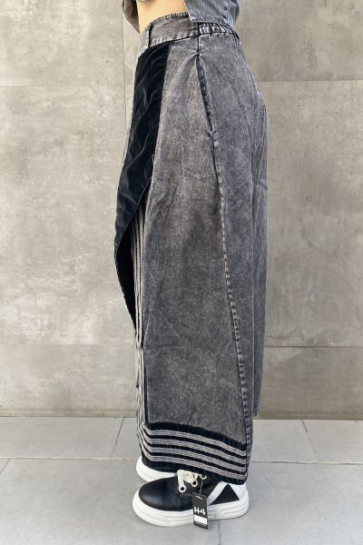 ''H4 Jeanswear'' Tasarım Kot Yırtmaçlı Etek