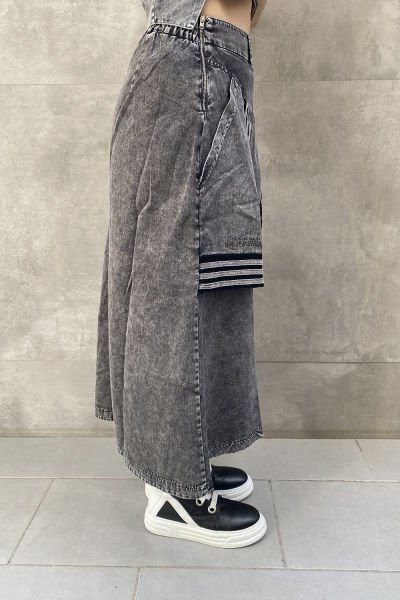 ''H4 Jeanswear'' Tasarım Kot Yırtmaçlı Etek
