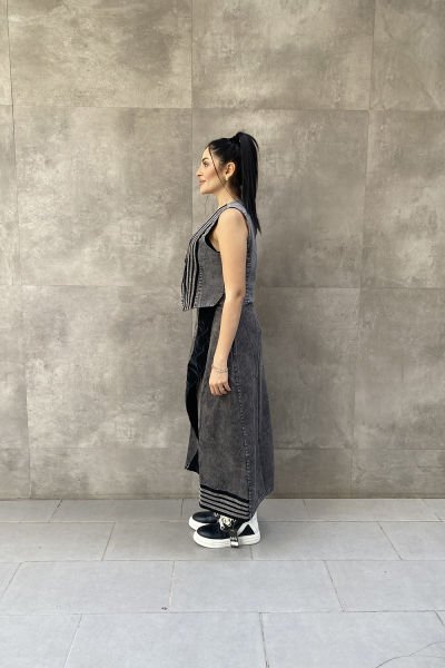 ''H4 Jeanswear'' Tasarım Kot Yırtmaçlı Etek
