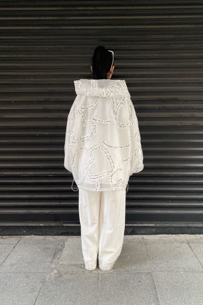 Tasarım Oversize Kısa Tül Ceket