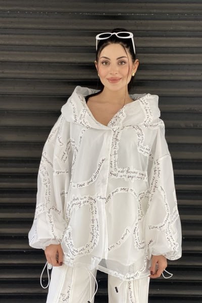 Tasarım Oversize Kısa Tül Ceket