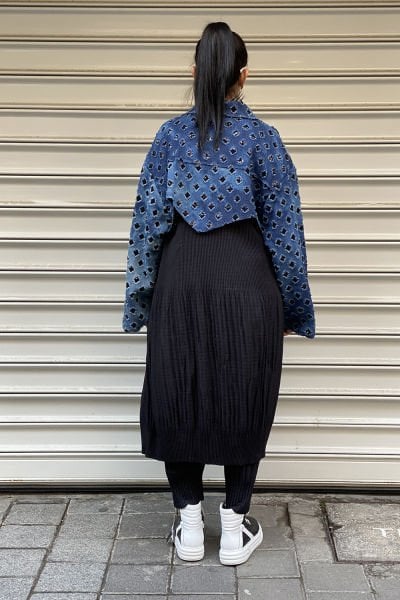 Taşlı Kot Tasarım Oversize Trençkot