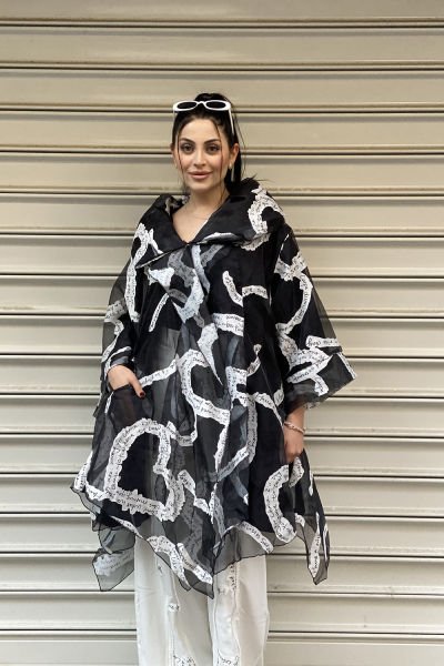 Tasarım Oversize Tül Trençkot