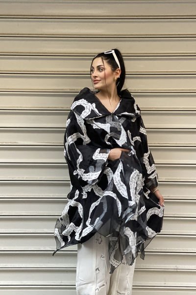 Tasarım Oversize Tül Trençkot