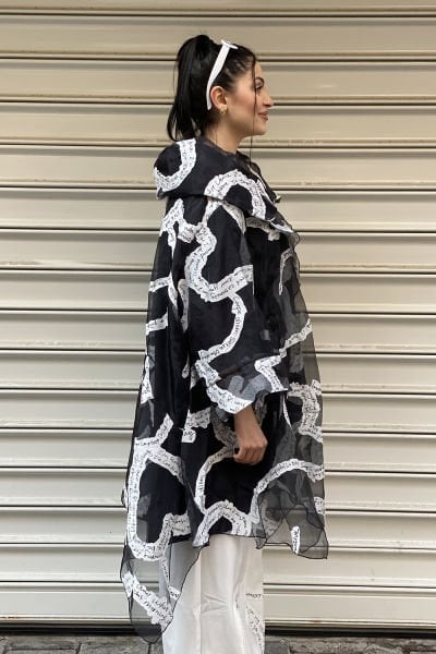 Tasarım Oversize Tül Trençkot
