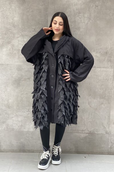 Tüy Tasarım Oversize Trençkot