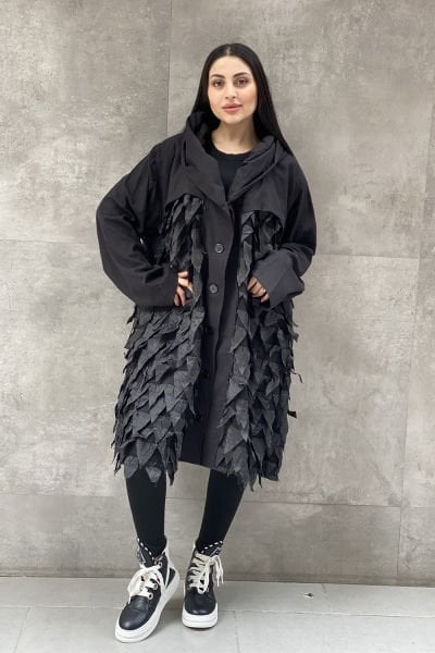 Tüy Tasarım Oversize Trençkot