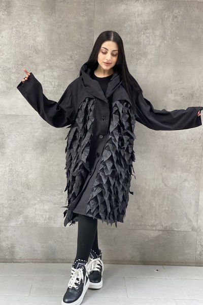 Tüy Tasarım Oversize Trençkot