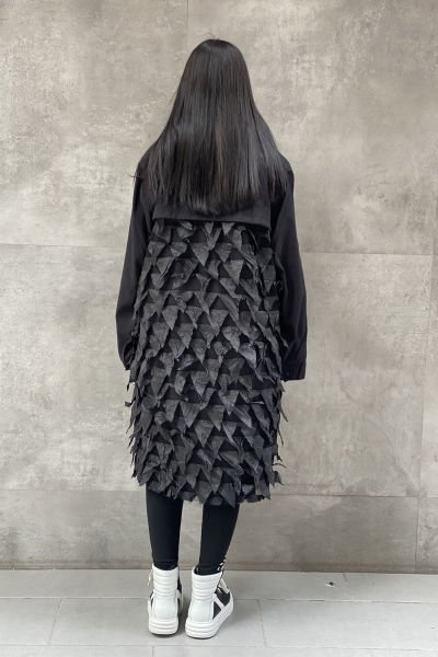 Tüy Tasarım Oversize Trençkot
