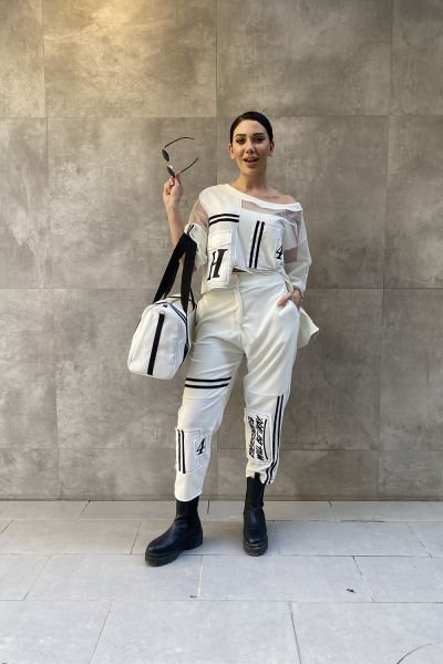 Tasarım Oversize Şeritli Pantolon