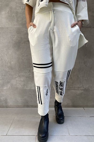 Tasarım Oversize Şeritli Pantolon