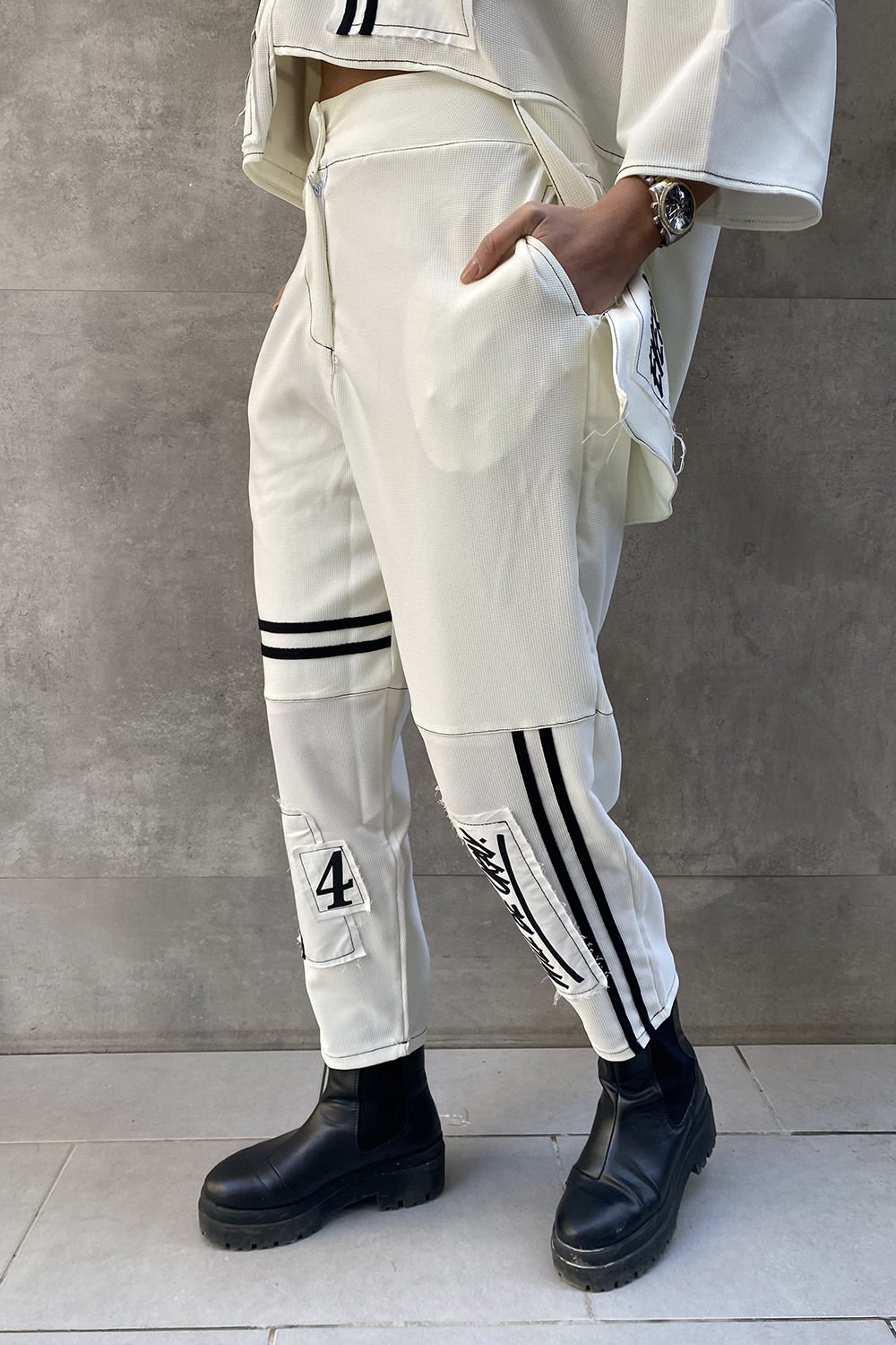 Tasarım Oversize Şeritli Pantolon
