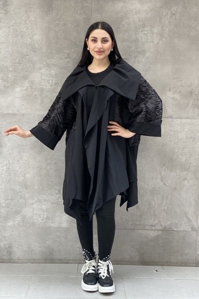 Tasarım Çift Kumaşlı Oversize Trençkot