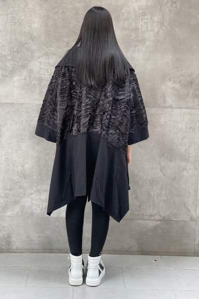 Tasarım Çift Kumaşlı Oversize Trençkot