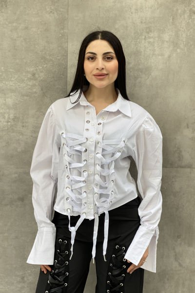 Bağcıklı Tasarım Oversize Gömlek