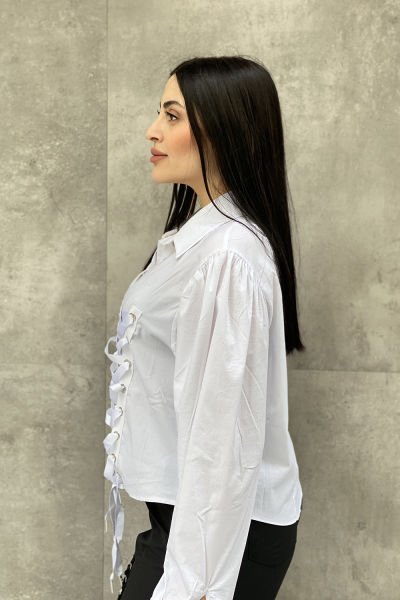 Bağcıklı Tasarım Oversize Gömlek