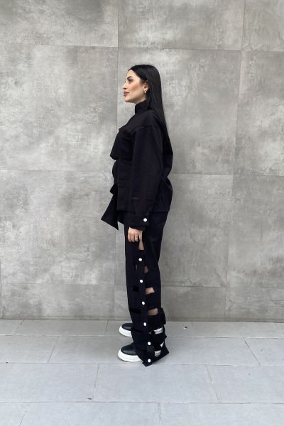 Kesik Tasarım Oversize Pantolon