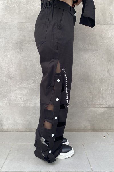 Kesik Tasarım Oversize Pantolon