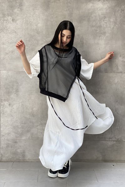 File Sweat Detaylı Tasarım Oversize Elbise