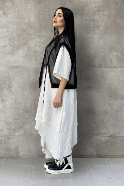 File Sweat Detaylı Tasarım Oversize Elbise
