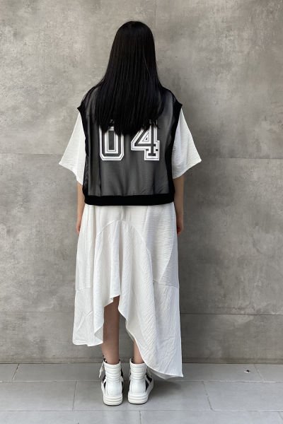 File Sweat Detaylı Tasarım Oversize Elbise