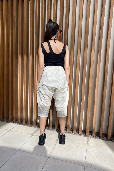 Paçadan Cırtlı Oversize Tasarım Şalvar