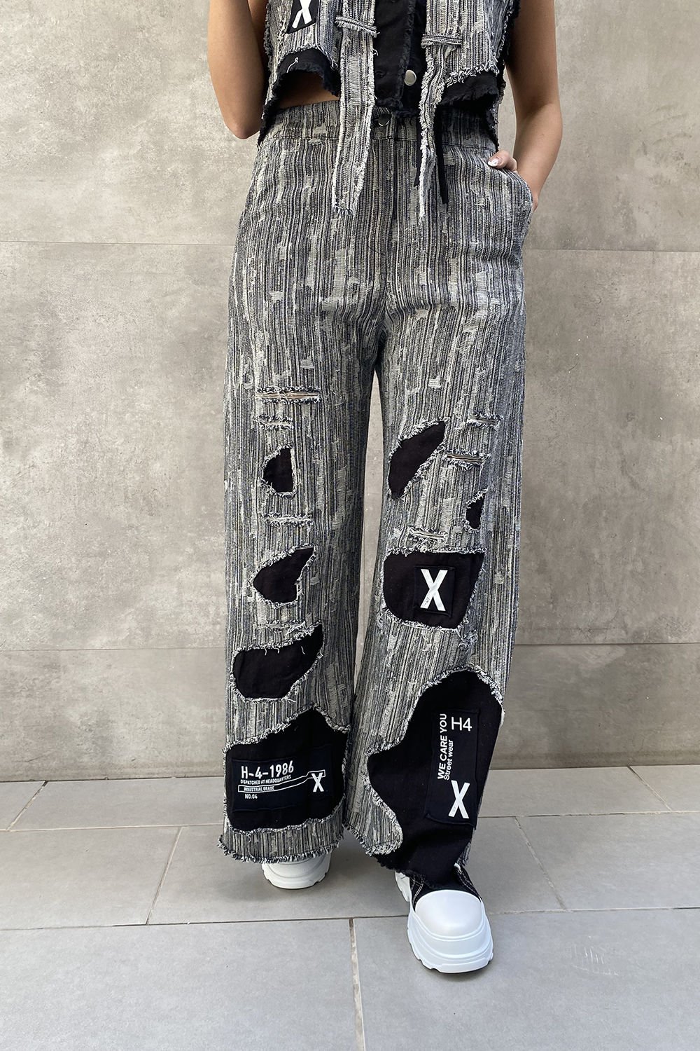 ''X'' Tasarım Oversize Pantolon