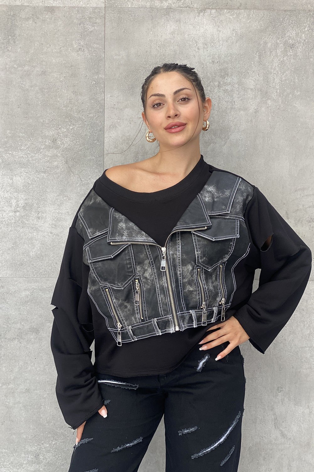 ''H4 Style'' Konsept Tasarım Oversize Sweatshirt