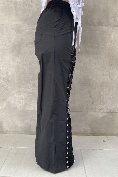 Bağcıklı Tasarım Oversize Pantolon