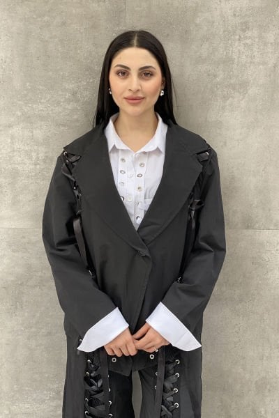 Bağcıklı Tasarım Oversize Blazer Ceket
