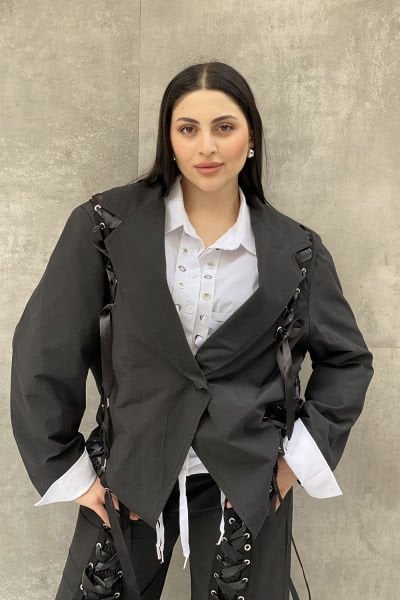 Bağcıklı Tasarım Oversize Blazer Ceket