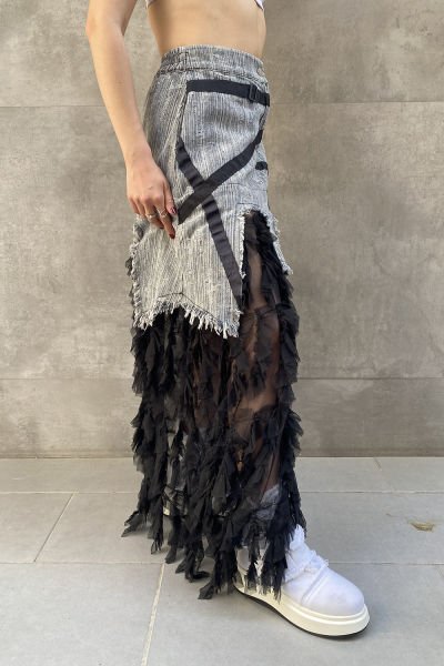 ''H4 Style'' Tasarım Oversize Tüylü Etek