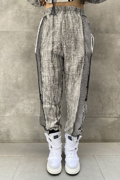 Antrasit Kumaş Tasarım Oversize Pantolon