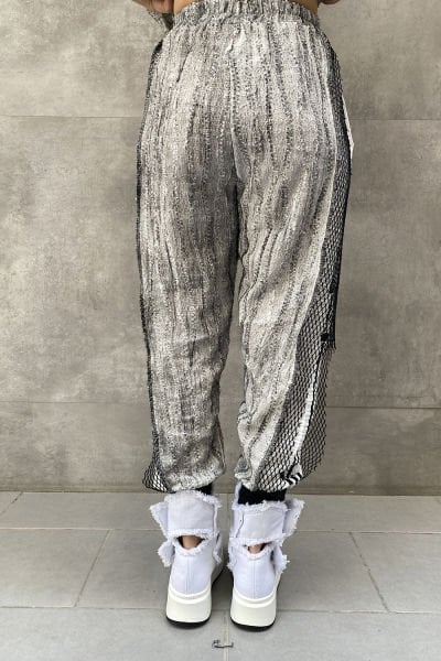 Antrasit Kumaş Tasarım Oversize Pantolon