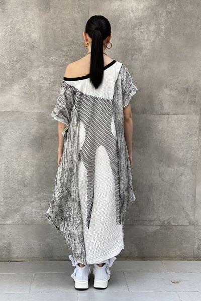 Antrasit Kumaş Tasarım Oversize Elbise