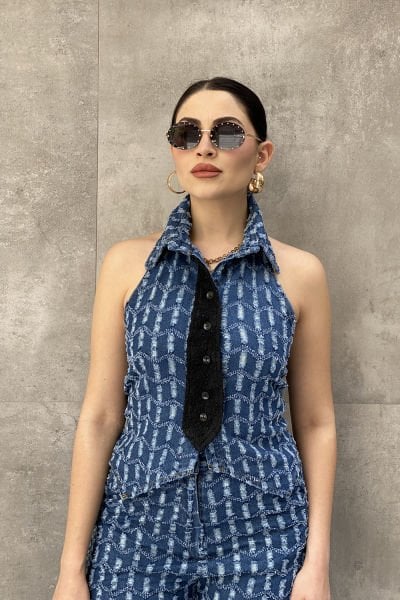 ''H4 Styling'' Tasarım Kolsuz Bluz