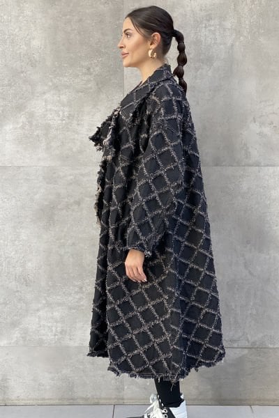 Tasarım Kumaş Oversize Trençkot