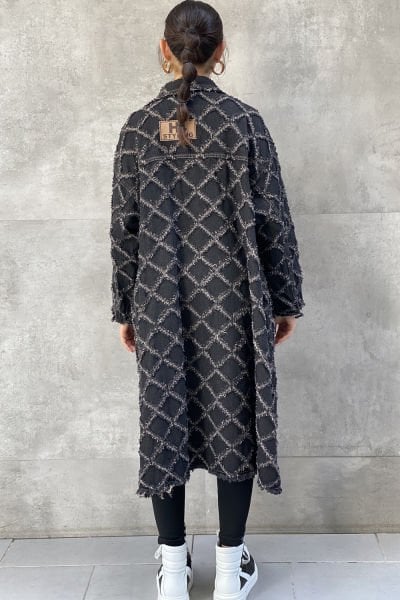 Tasarım Kumaş Oversize Trençkot