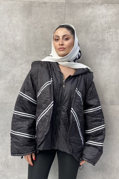 Tasarım Kumaş Oversize Yelekli Mont