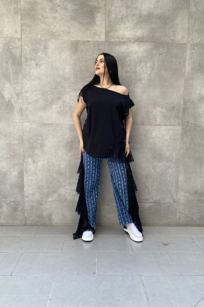 Tasarım Oversize Dantelli Bluz