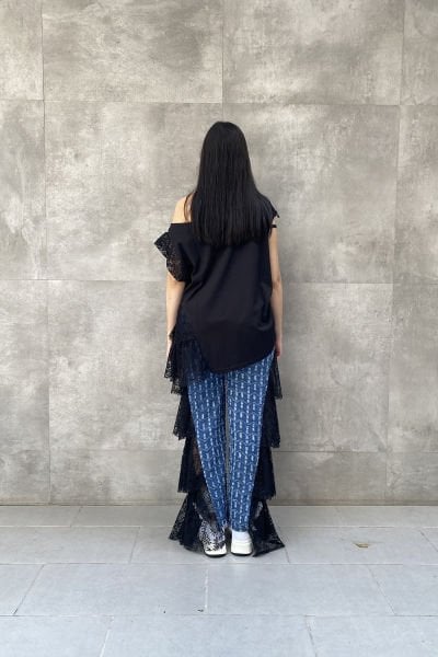 Tasarım Oversize Dantelli Bluz