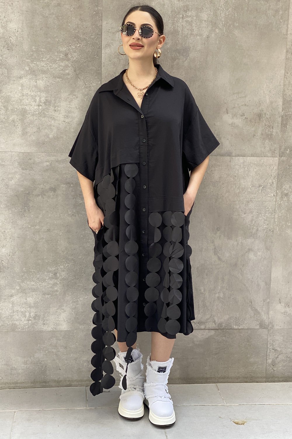 Tasarım Oversize Saçaklı Elbise
