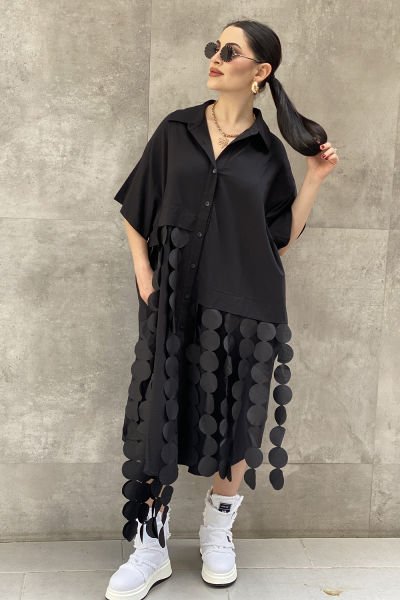 Tasarım Oversize Saçaklı Elbise