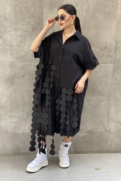 Tasarım Oversize Saçaklı Elbise