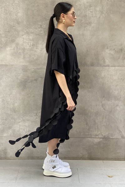 Tasarım Oversize Saçaklı Elbise